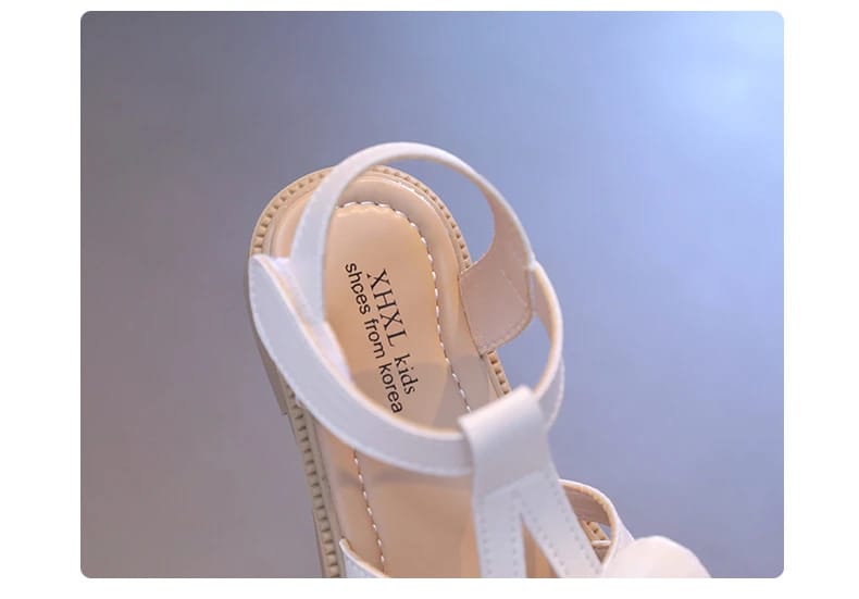 Children School Black Beige Cut-outs Sandals